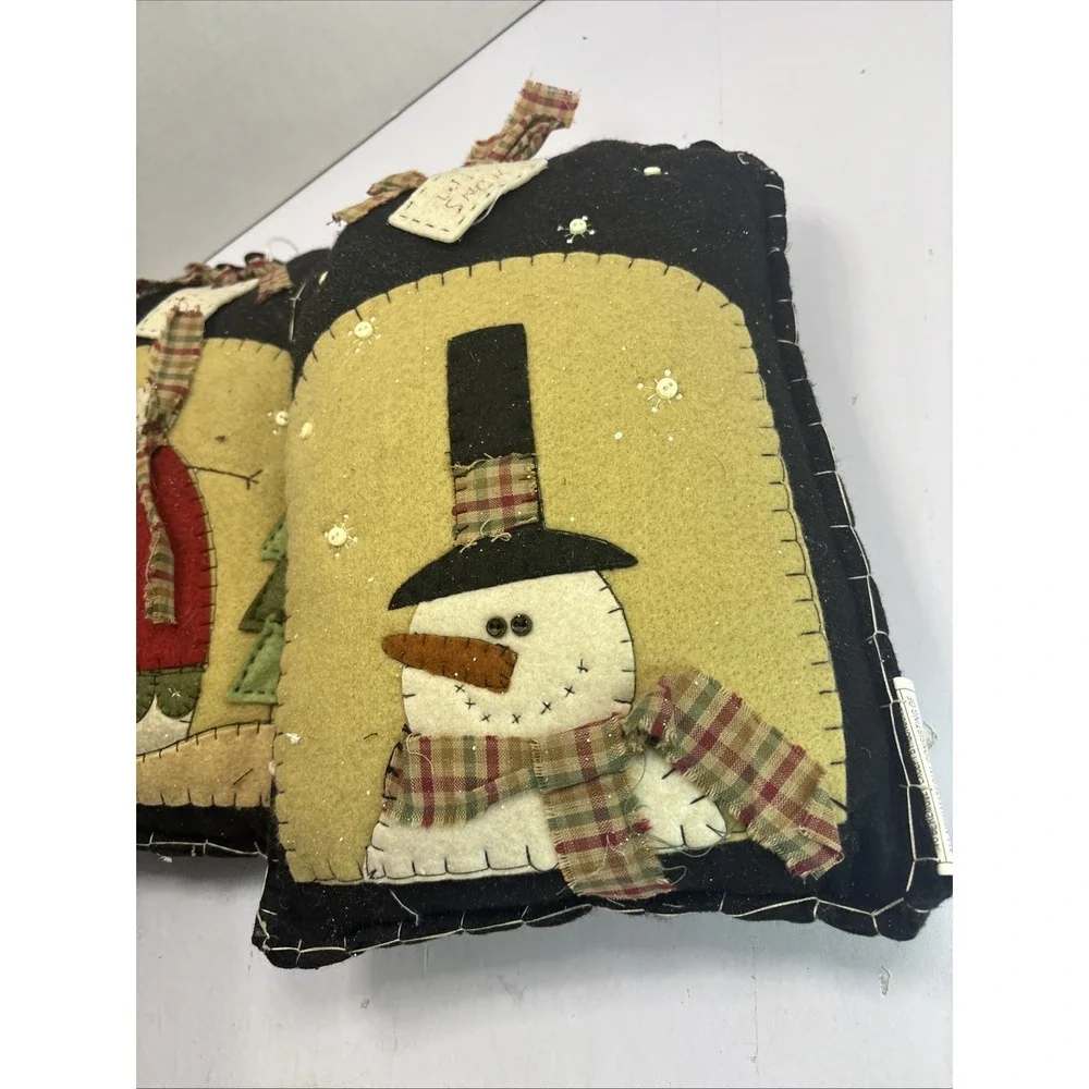 Two Decorative Pillow Snowman 9x13
